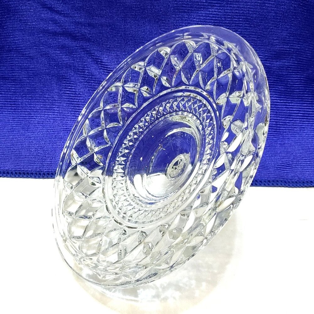 Anchor Hocking Wexford Candy Dish Crisscross Pattern Footed Centerpiece Vintage - Picture 9 of 11